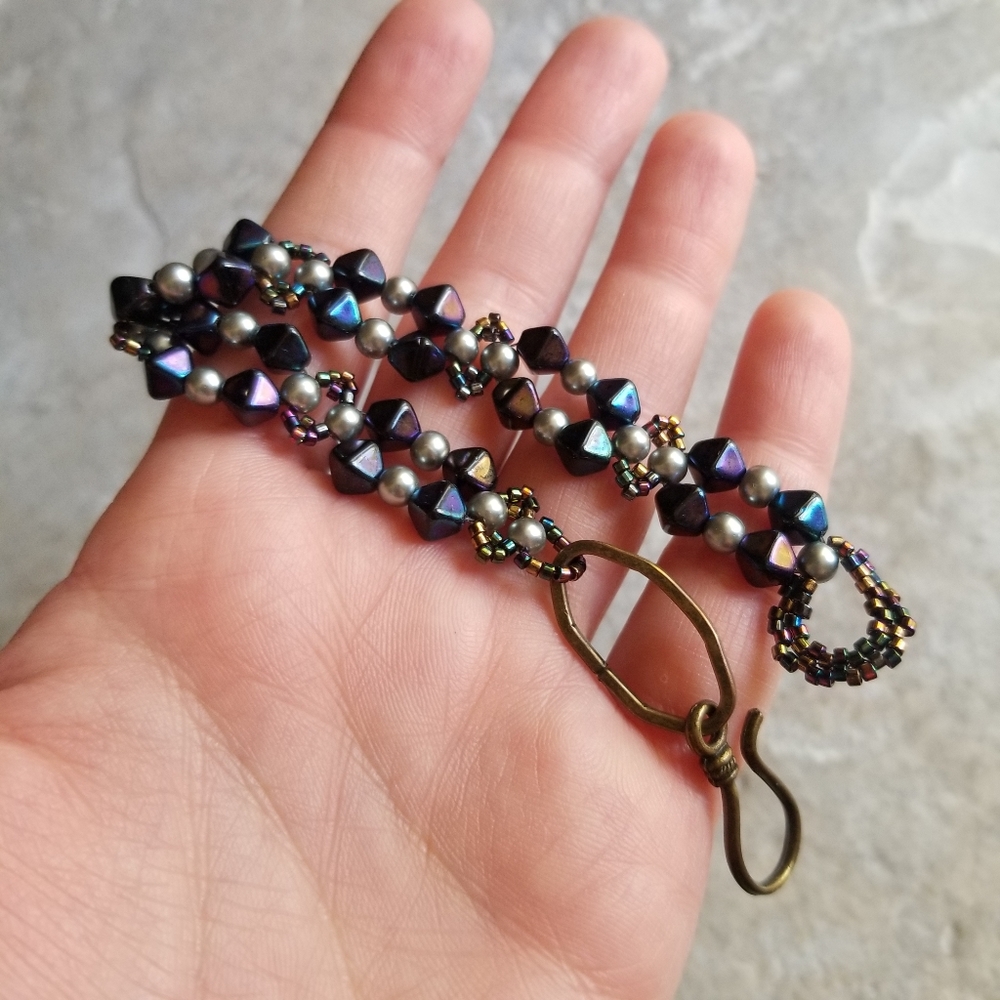 New gorgeous delicate intricate handmade beaded bracelet